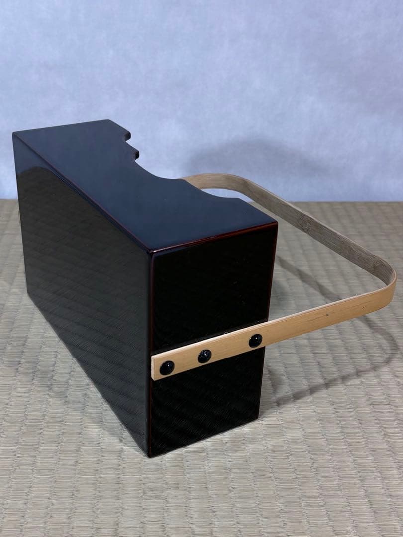 山中塗　塗師 二代 助田宗明造　竹手付 煙草盆　美品　共箱　茶道具　送料込