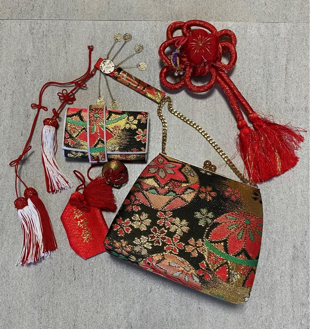 女の子帯バッグ髪飾りセット