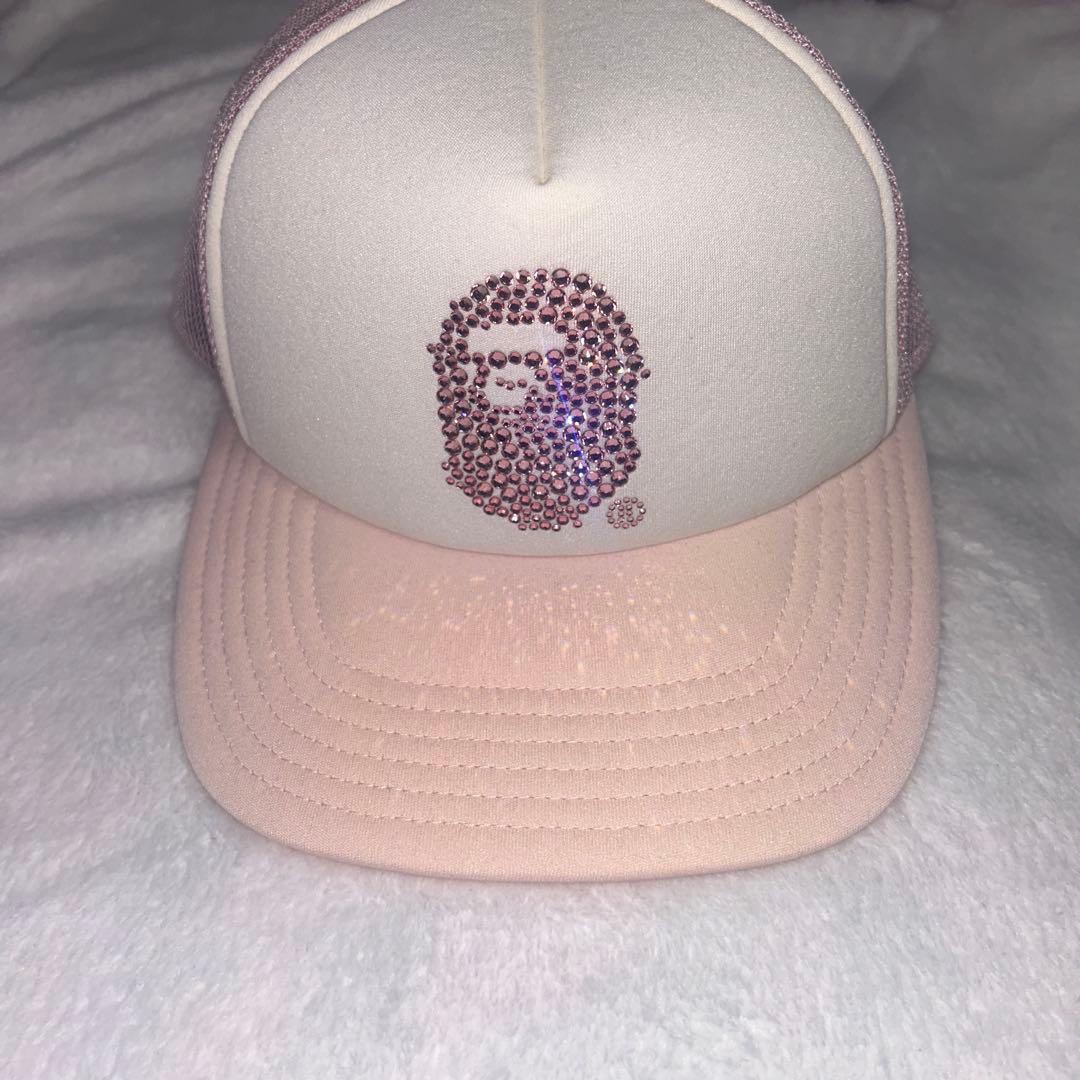 abathingape ラインストーン キャップ ピンク