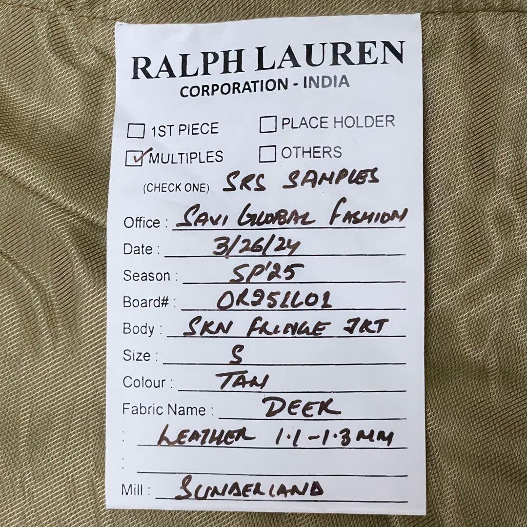 24SS ラルフローレン ディアスキン フリンジ ショートレザージャケット S