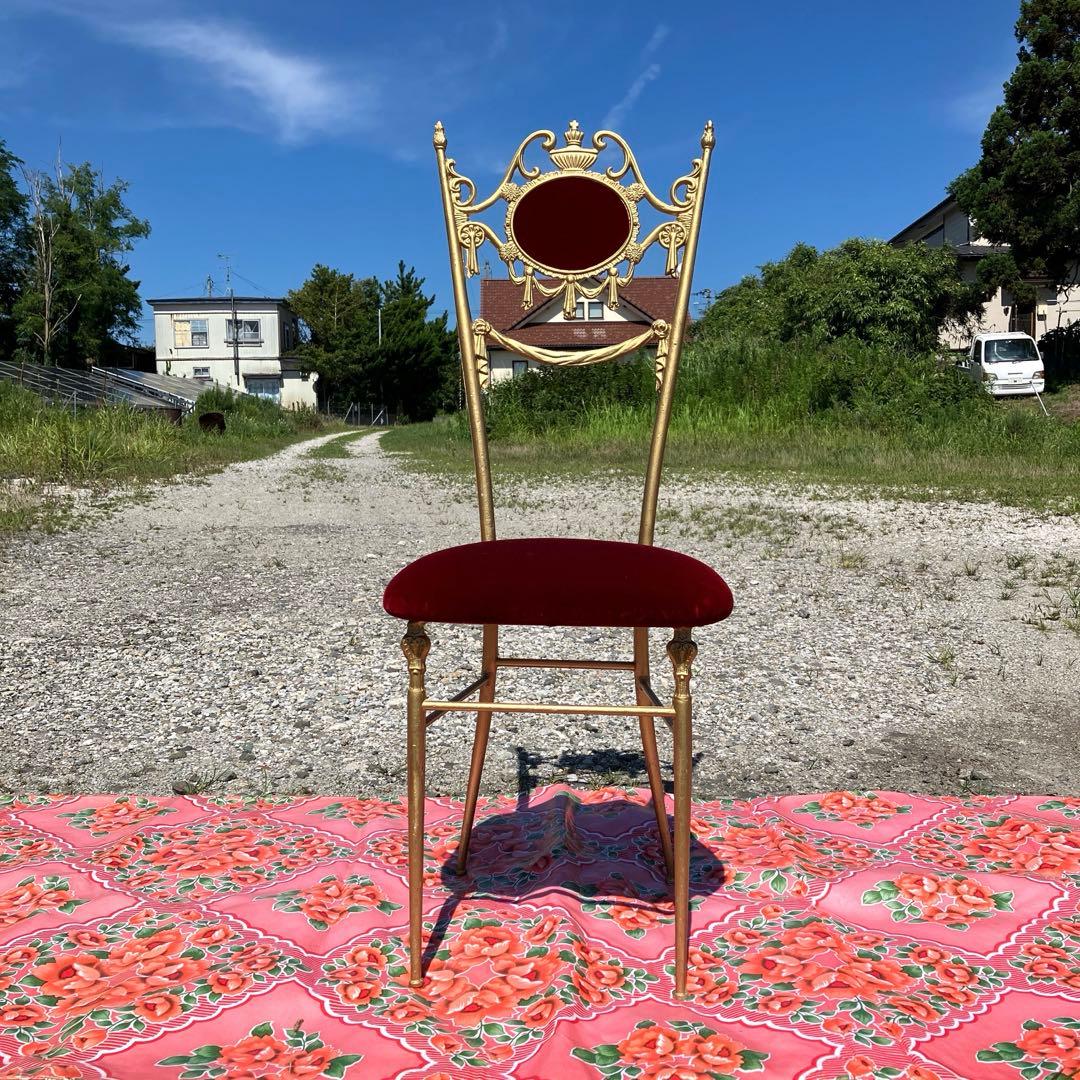 アンティーク クイーンの椅子 金の椅子 シンプル インテリア 装飾 希少