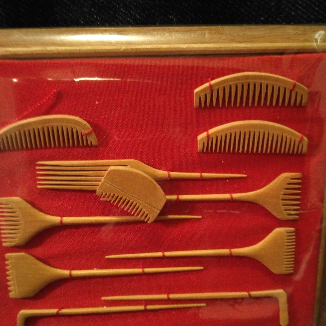 古い　ミニチュア　櫛　こうがい　アンティーク　骨董