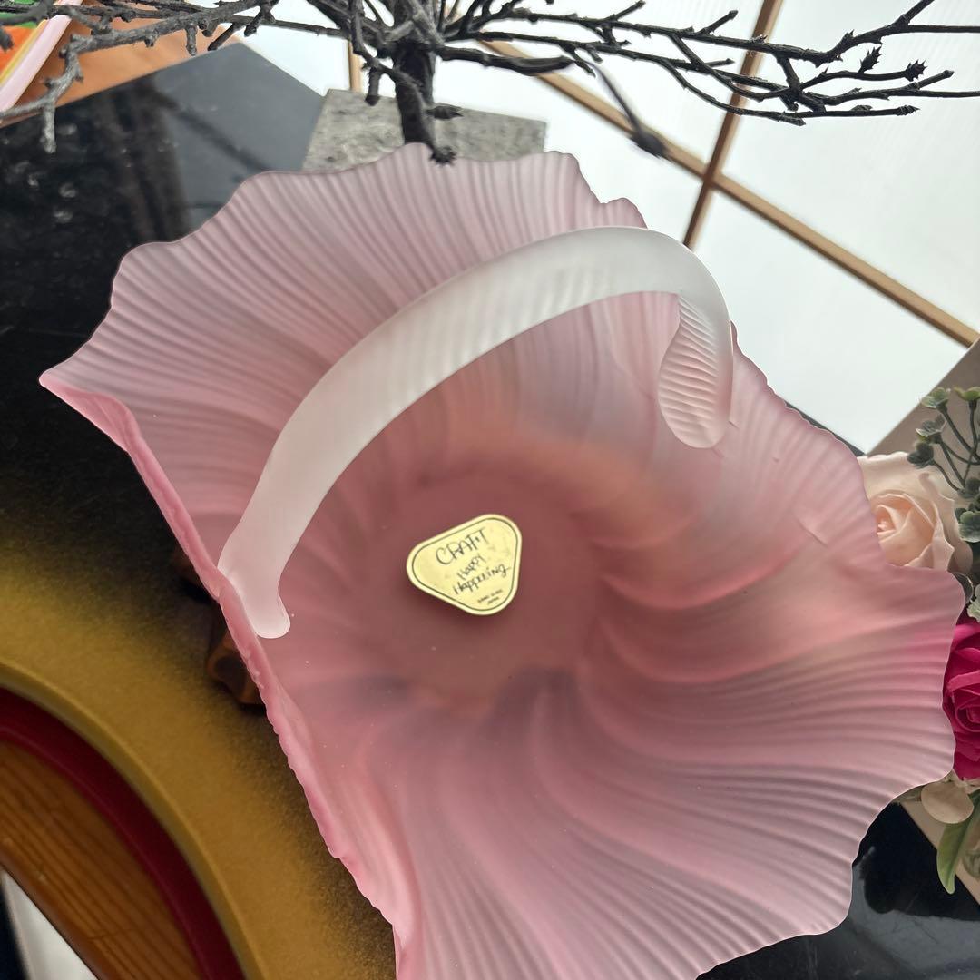 カメイガラス　ガラス籠バスケット