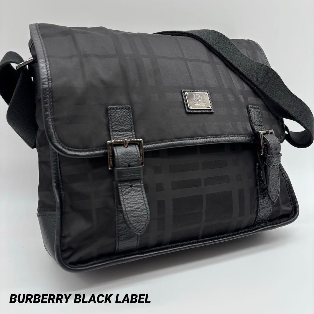 ✨極美品✨ バーバリー ブラックレーベル メッセンジャー ショルダー バッグ 黒