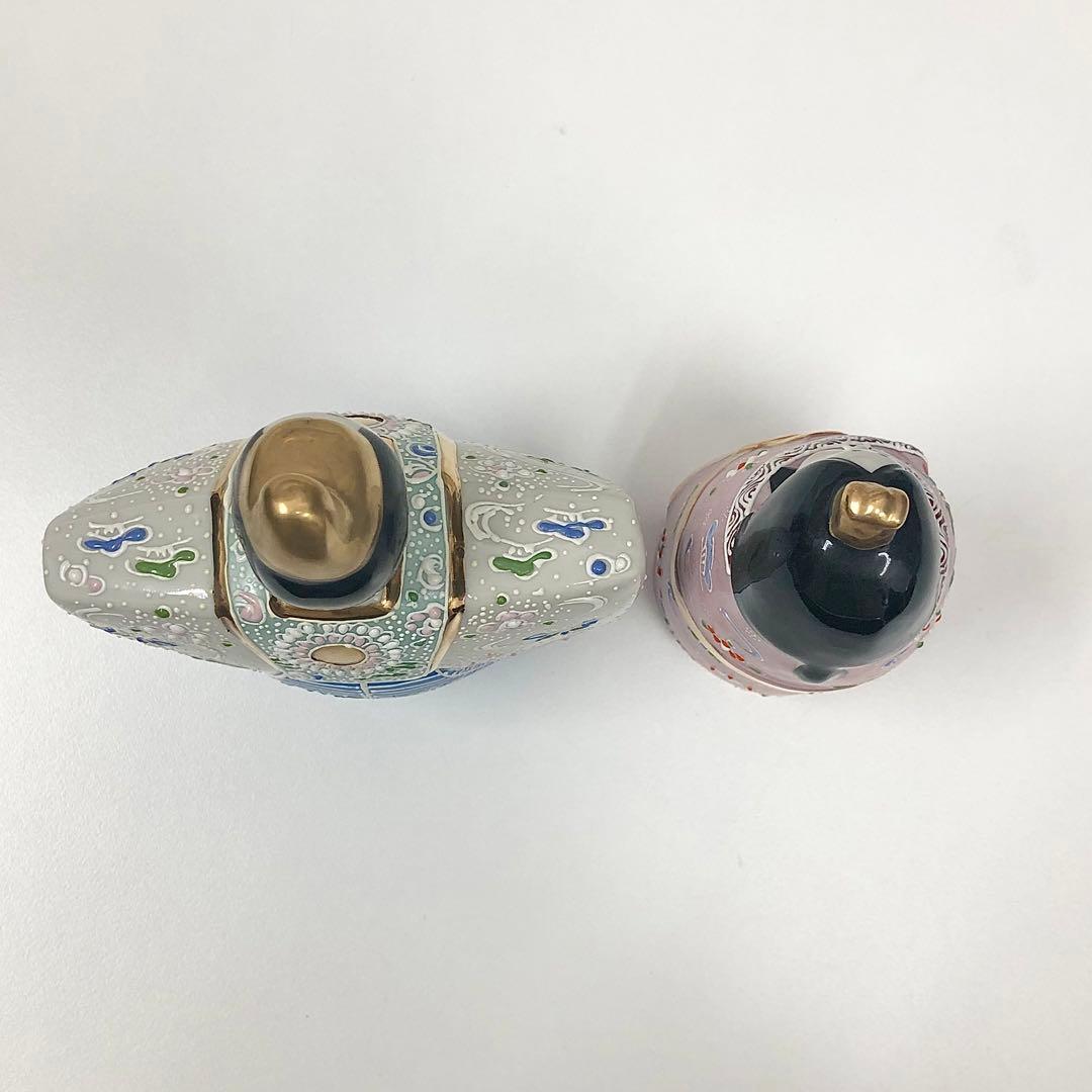 【13】九谷焼 雛人形 親王飾り 陶器製 5号 立雛 白 お雛さん 美品