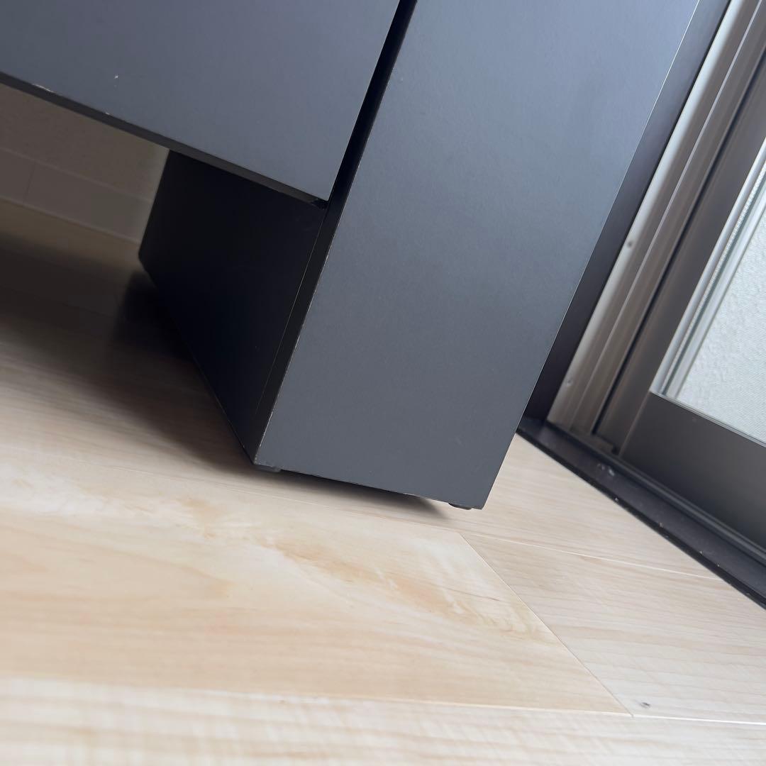 テーブル　キャスター付　大理石調　横収納　引き出し4個　高級感あり