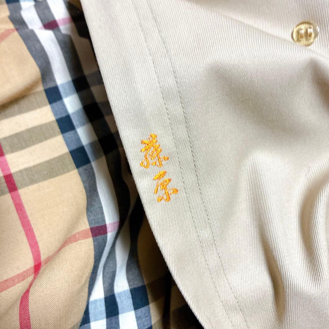 バーバリーズ　ステンカラー　ノバチェック　白タグ　ハニーベージュ　ライナー L