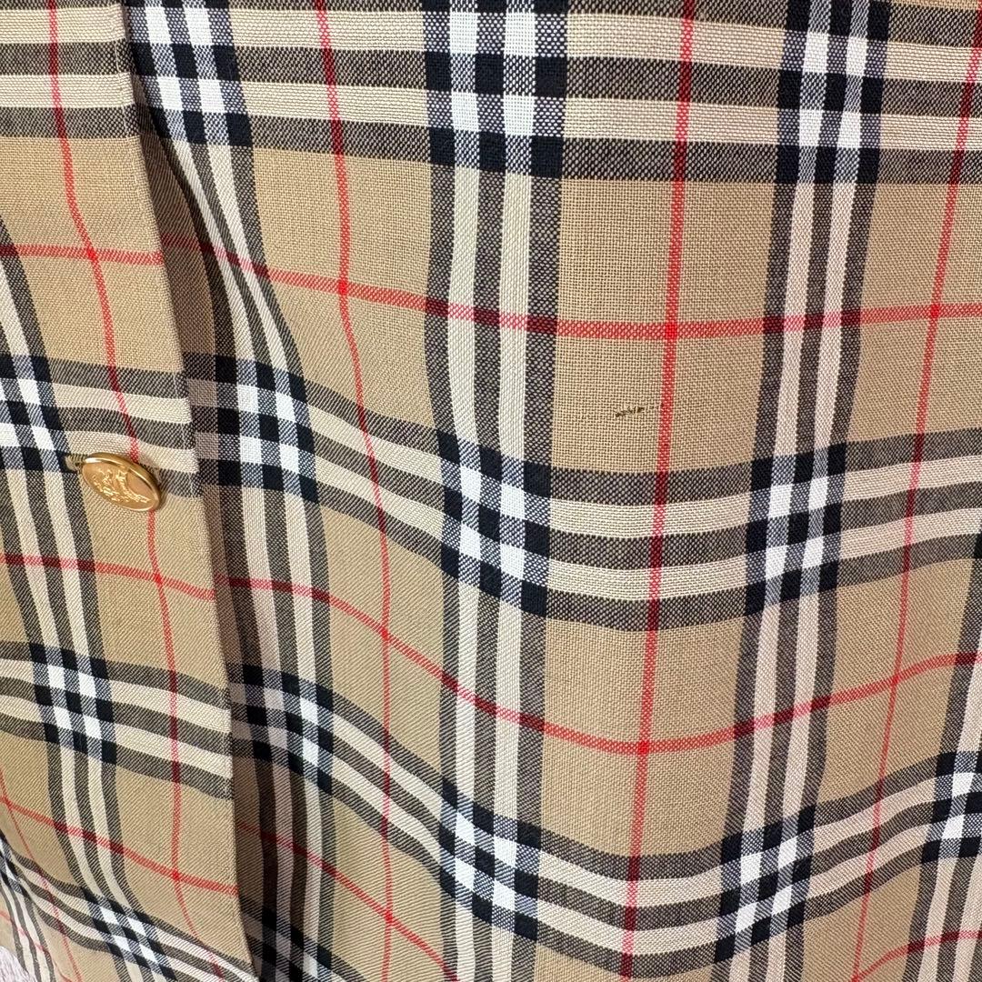 希少 Burberrys ノバチェック 金ボタン ウール 半袖 シャツ