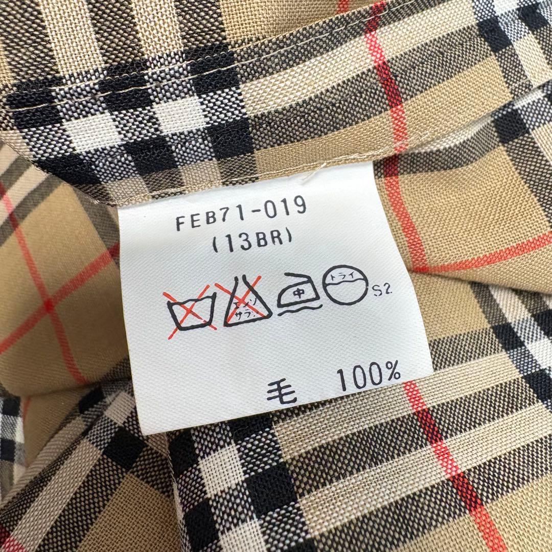 希少 Burberrys ノバチェック 金ボタン ウール 半袖 シャツ