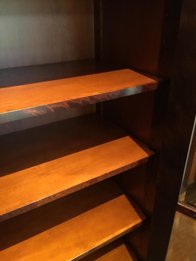 北海道民芸家具 飾り棚 本棚 ガラスキャビネット ディスプレイ棚