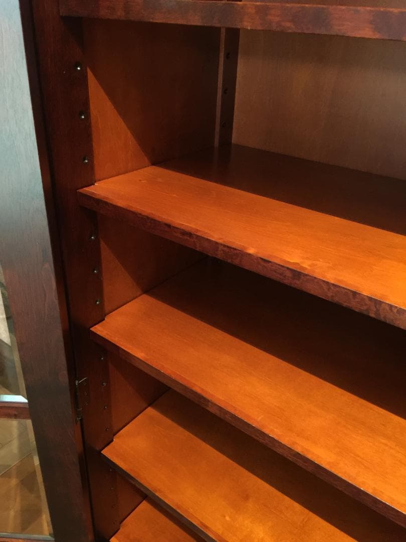 北海道民芸家具 飾り棚 本棚 ガラスキャビネット ディスプレイ棚