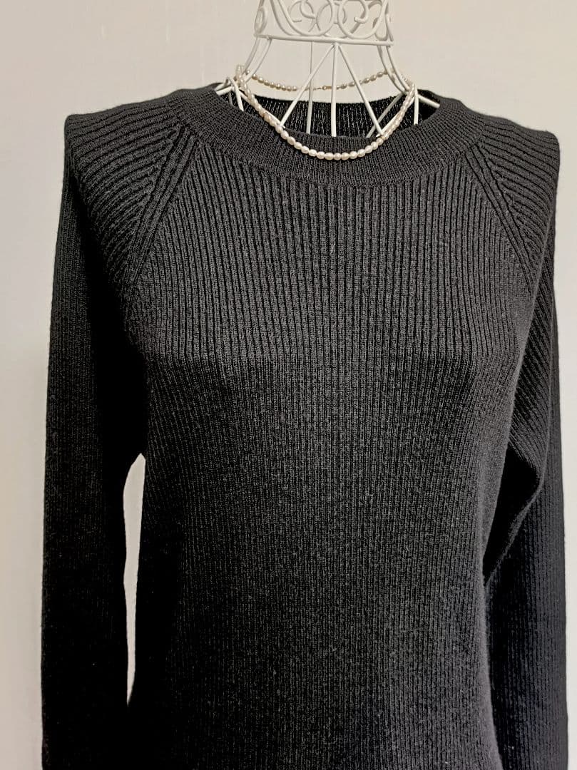 ☆フォクシーニューヨーク長袖ニットチュニックワンピースブラック希少42☆