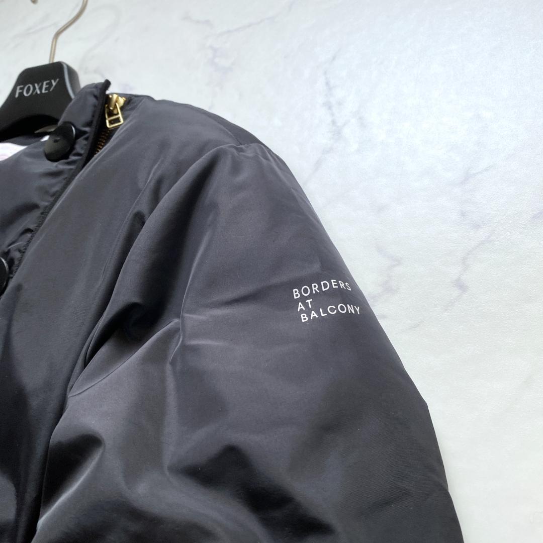 美品✨ボーダーズアットバルコニー イリデッセント パテッド ジャケット 黒 36