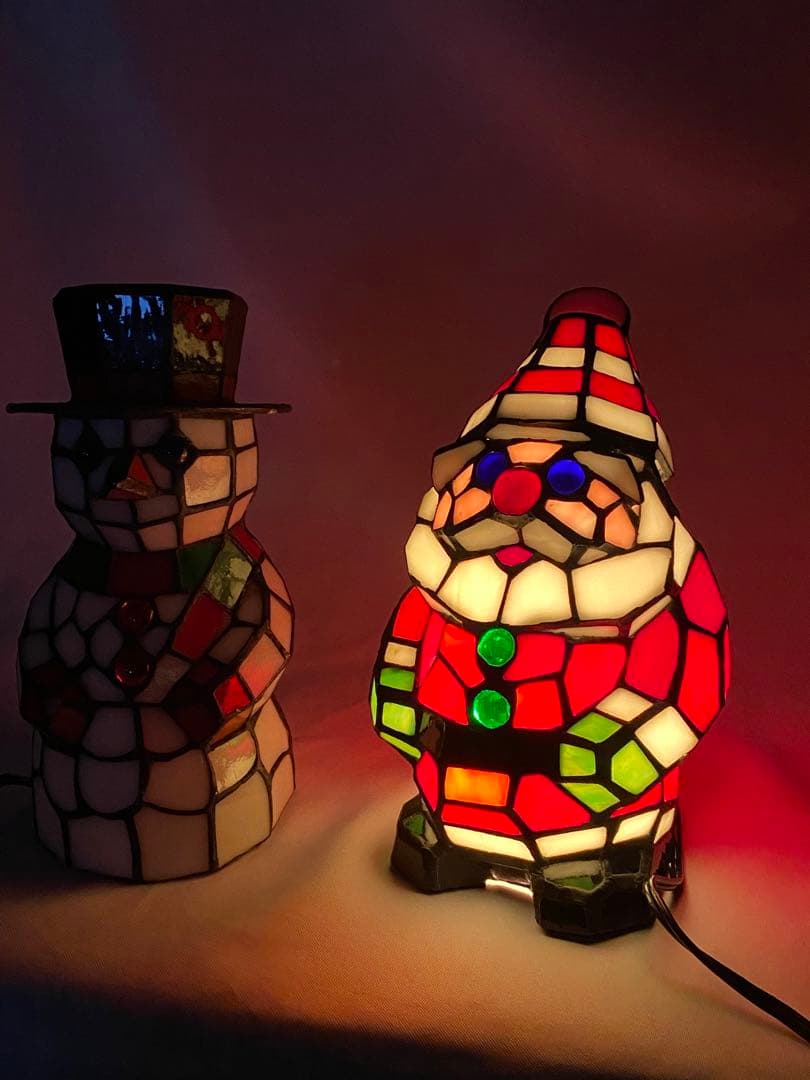 2194❣️ ティファニー　タイプ　ステンドグラス　点滅　ライト　2点セット