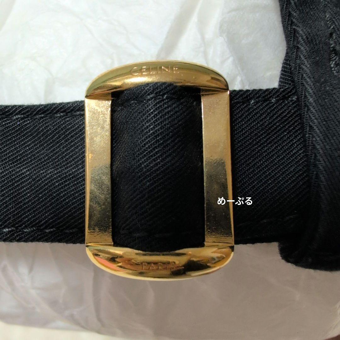 Mサイズ 美品 セリーヌ トリオンフ ベースボールキャップ 帽子 ブラック