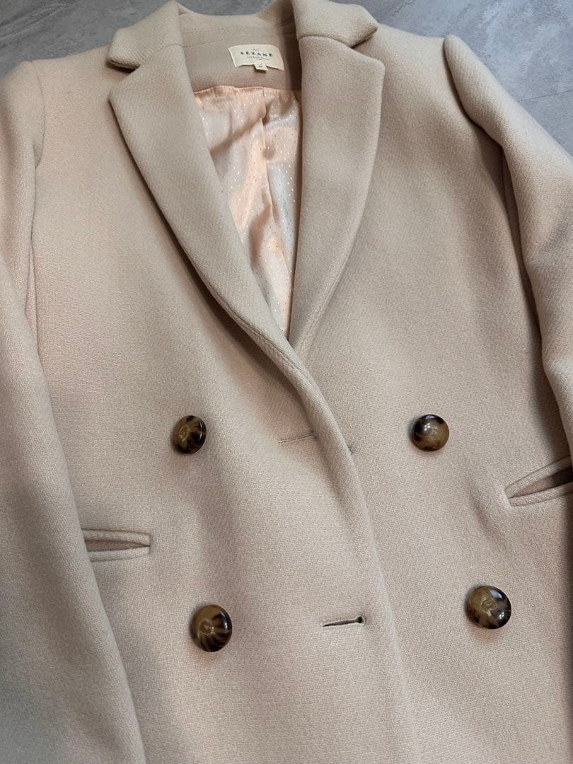 sezane SÉZANE ベージュ ダブルブレスト チェスターコート 36