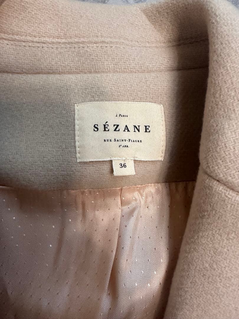 sezane SÉZANE ベージュ ダブルブレスト チェスターコート 36