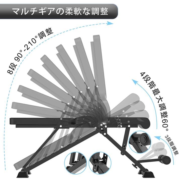 トレーニングベンチ インクラインベンチ 可変式フラットベンチ