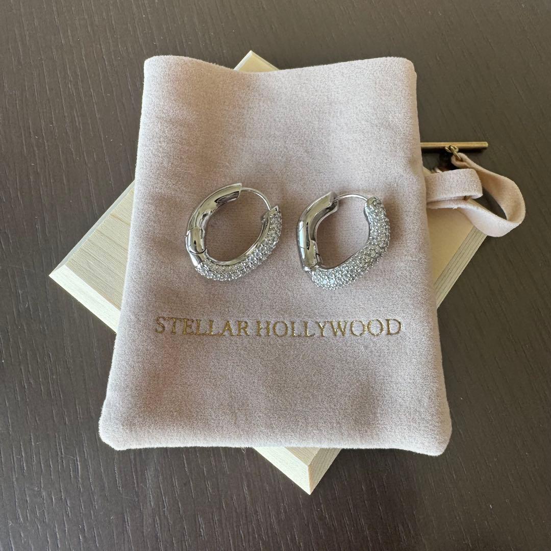 STELLAR HOLLYWOOD チェーンライクシャイニーピアス(シルバー)