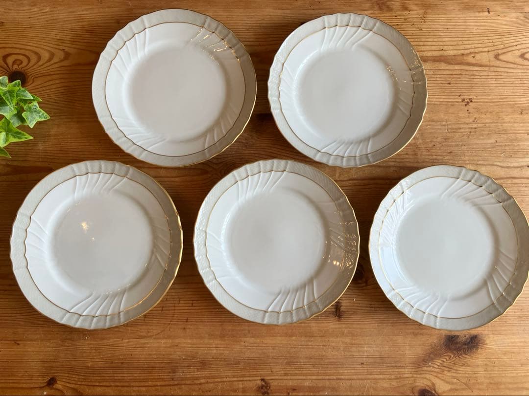 ジノリ　ベッキオグレース　19.5デザートプレート×5