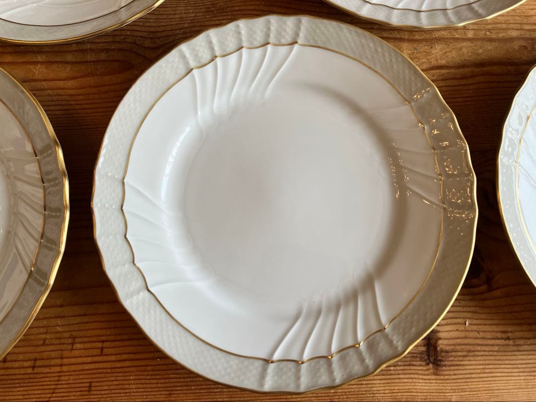 ジノリ　ベッキオグレース　19.5デザートプレート×5