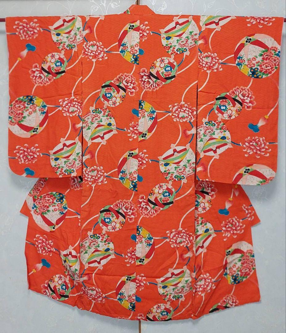 NK33アンティーク子供着物正絹着丈120センチ裄丈53センチ