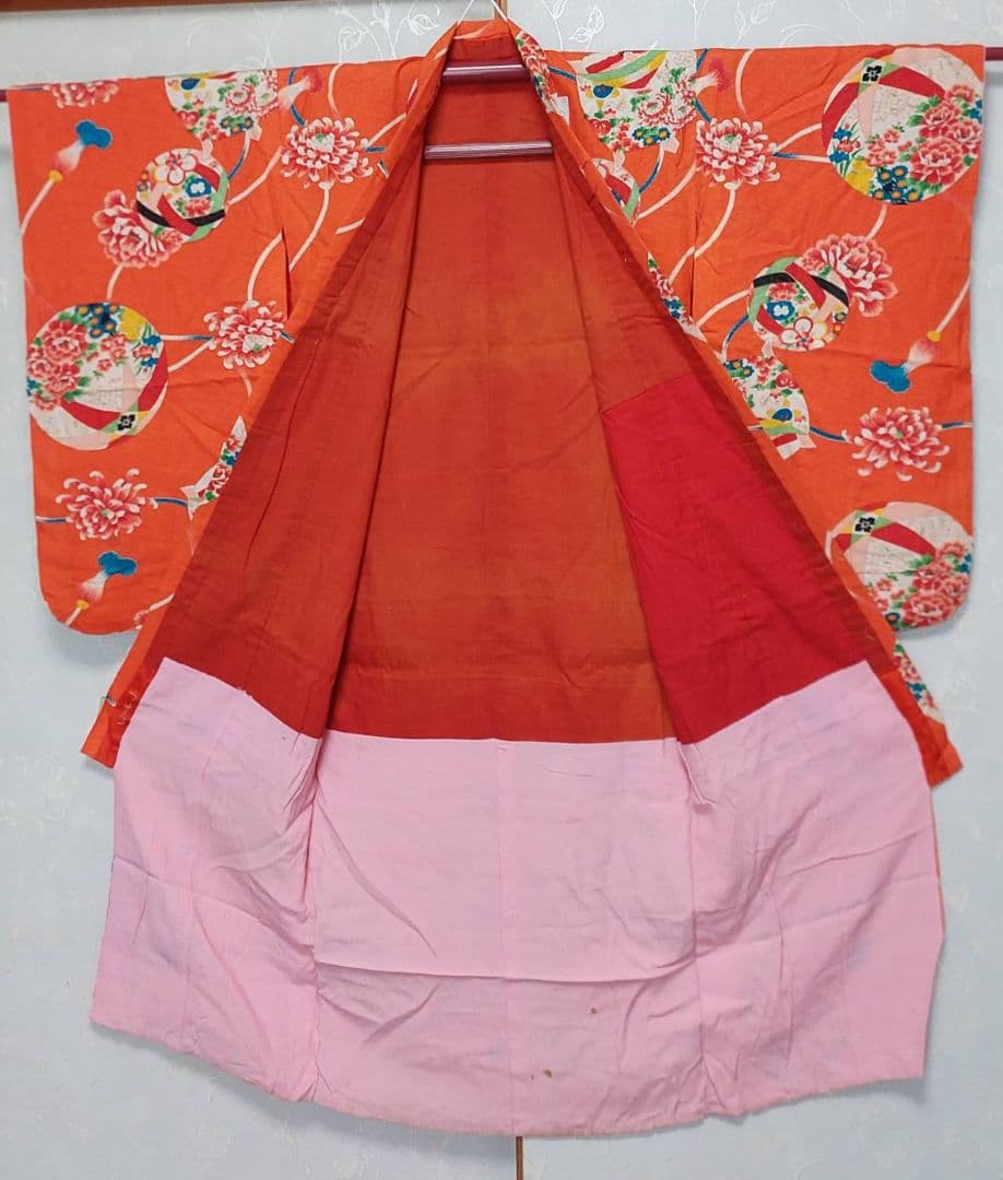 NK33アンティーク子供着物正絹着丈120センチ裄丈53センチ