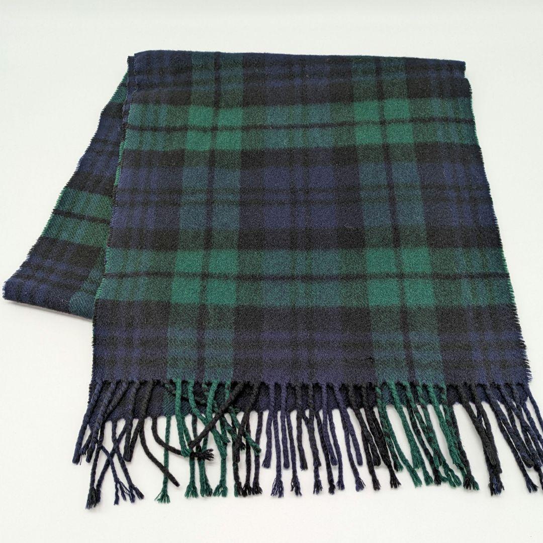 BURBERRY マフラー カシミヤ 100% チェック グリーン パープル