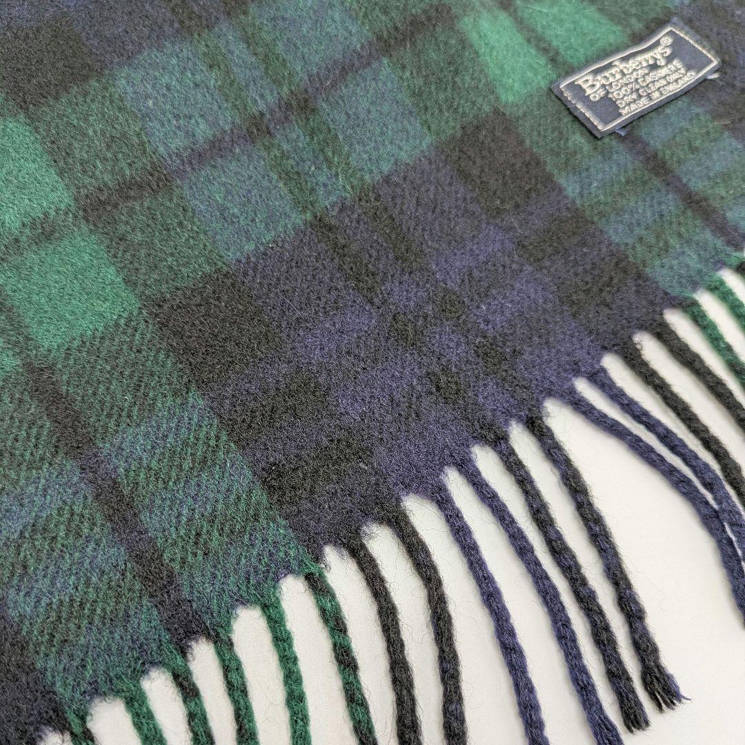 BURBERRY マフラー カシミヤ 100% チェック グリーン パープル