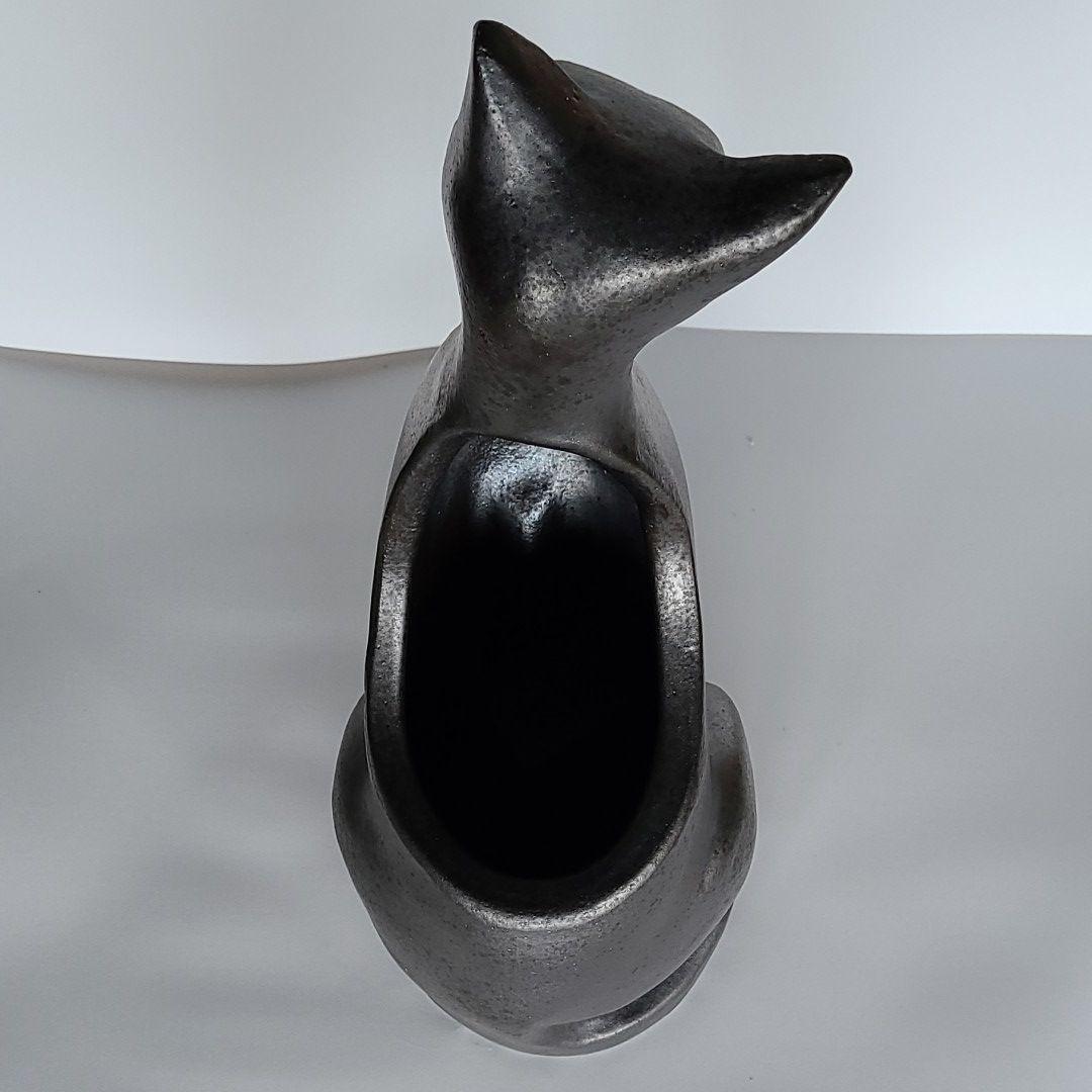 信楽焼傘立て  ねこレリーフ 高さ６３cm