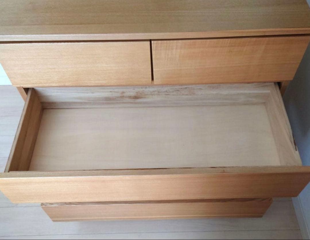スヌ　美品 無印良品 脚付き木製チェスト4段