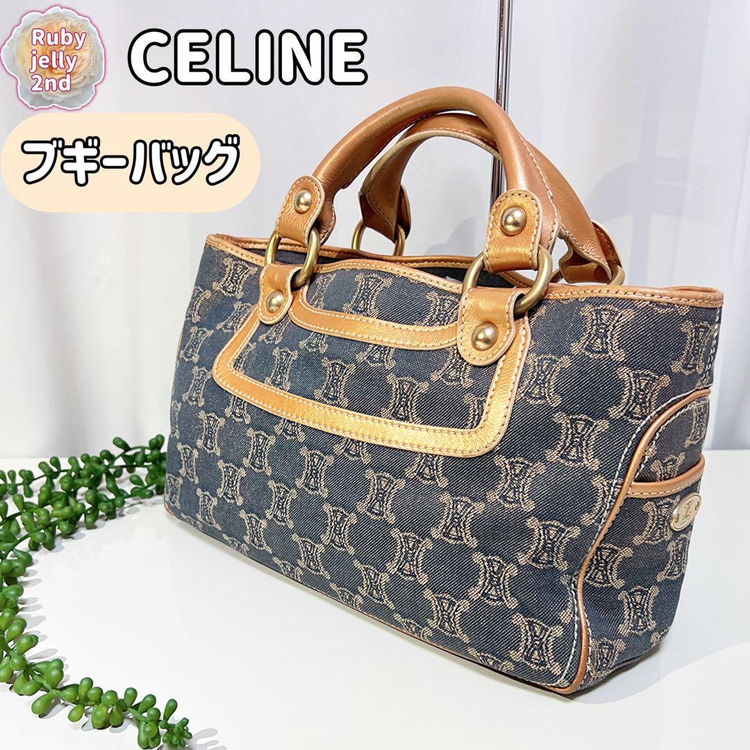セリーヌ★CELINE★マカダム ブギーバッグ デニム トートバッグ メタリック