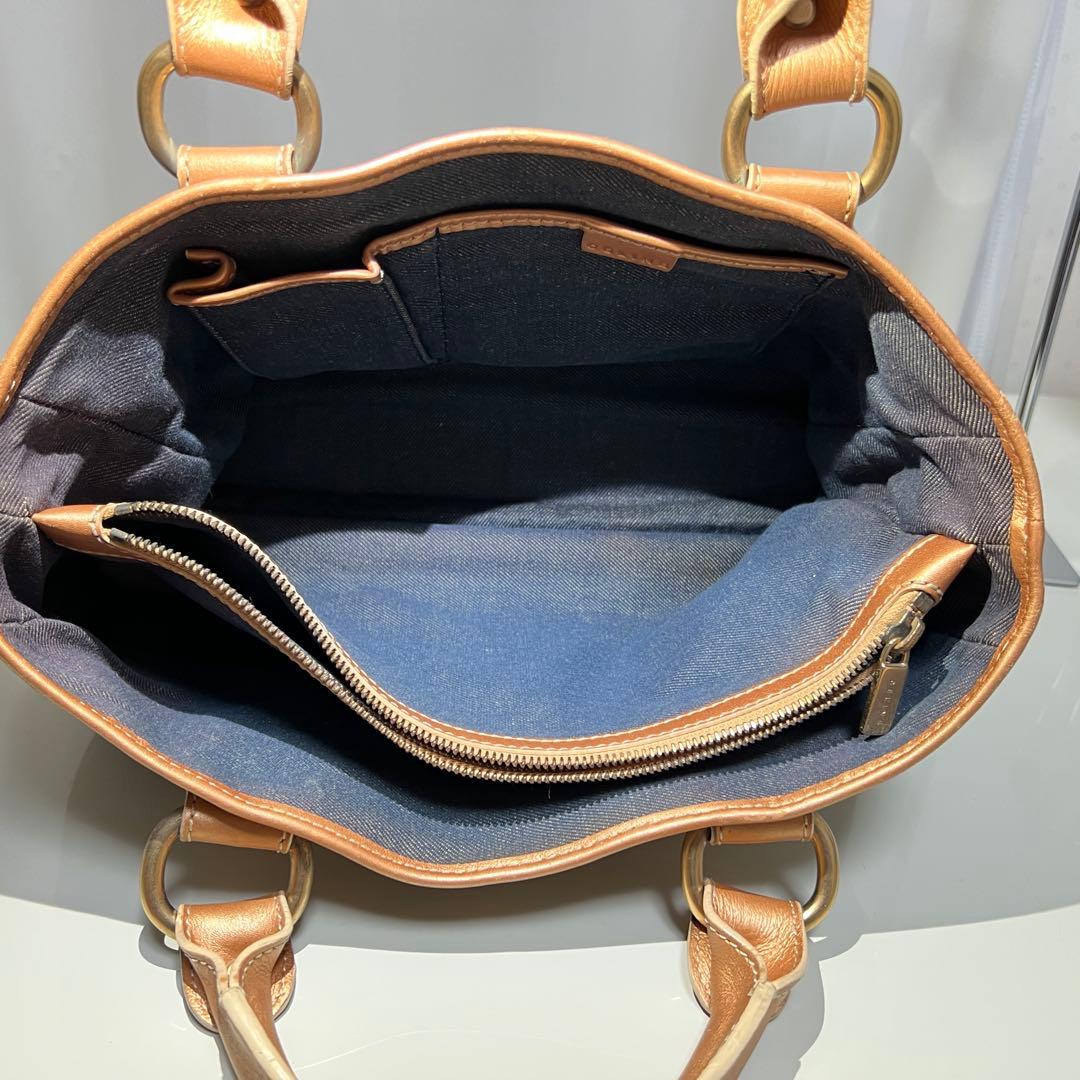 セリーヌ★CELINE★マカダム ブギーバッグ デニム トートバッグ メタリック