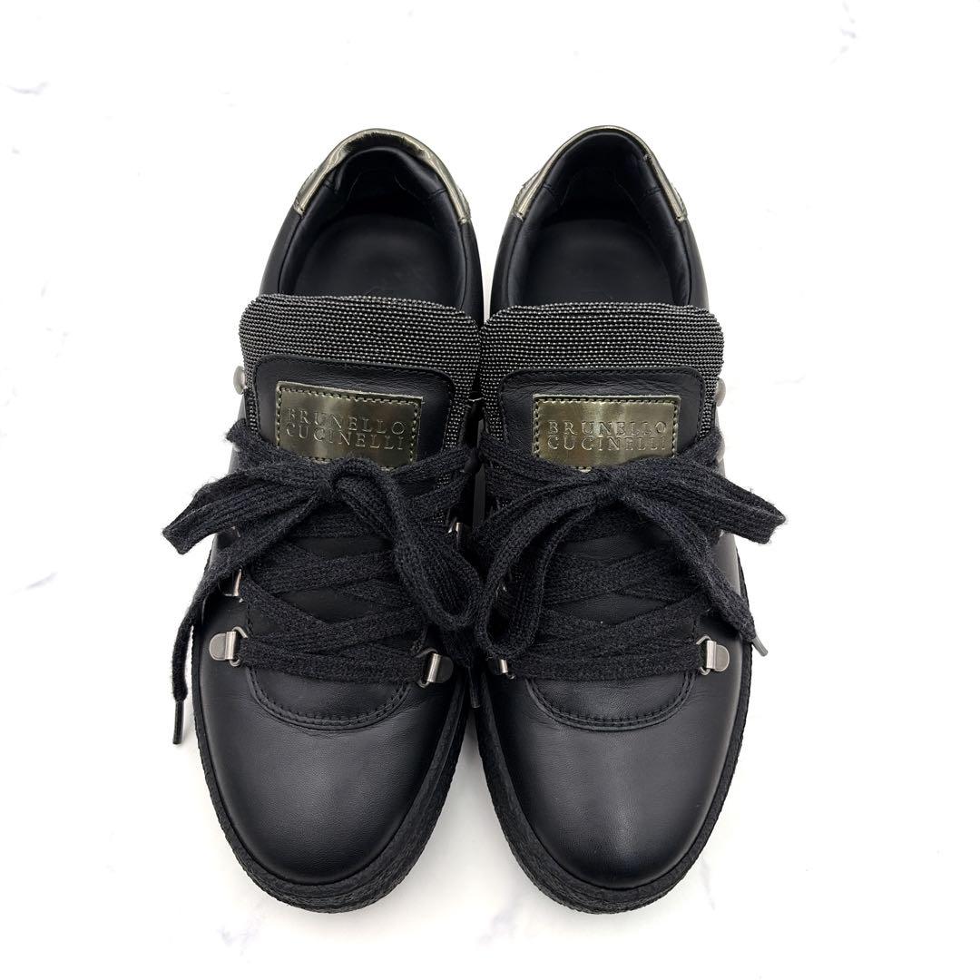 美品 ブルネロクチネリ モニーレ レザー スニーカー 黒 37 厚底 23.5