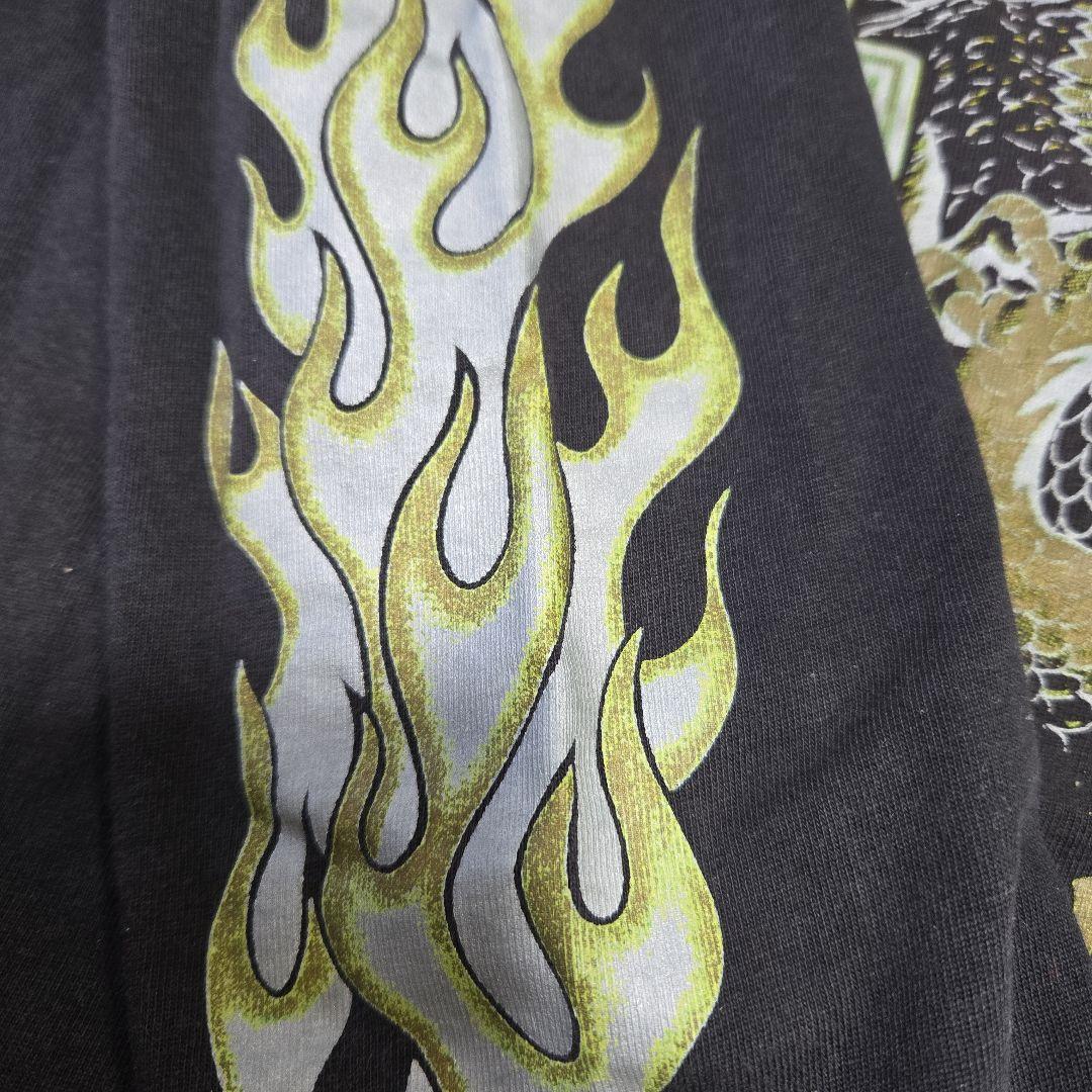 激レアイエローフレイム！Harley-Davidson 長袖カットソー ドラゴン