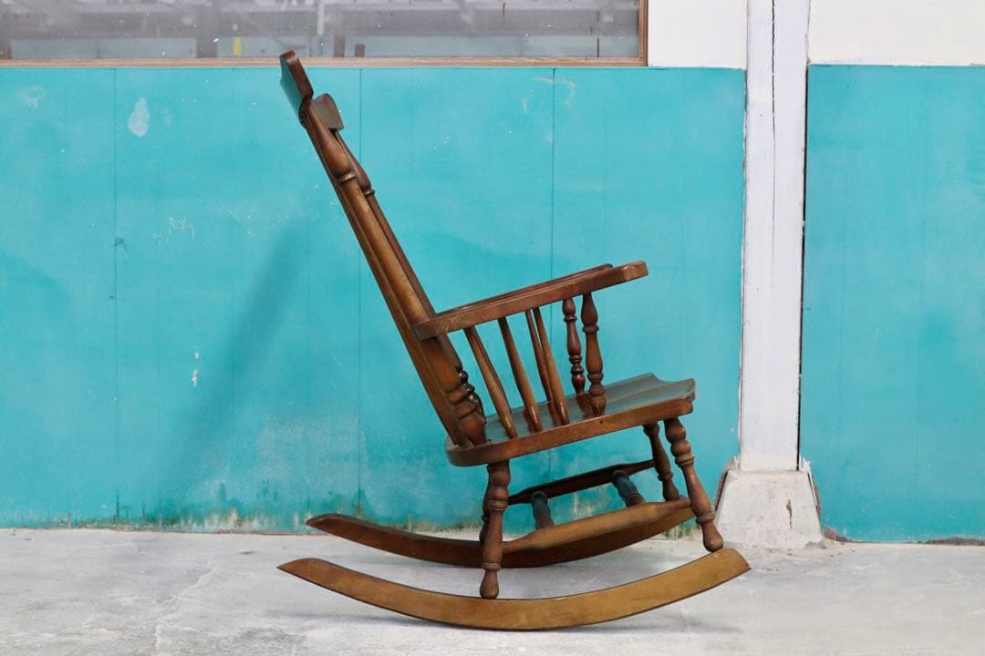 GMHK399○九州民芸家具 ロッキングチェア 揺り椅子 ミズメザクラ レトロ