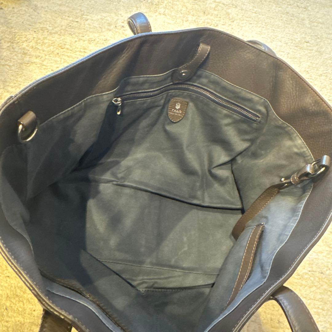 FARO ファーロ MADE IN ITALY レザートート ダークブラウン