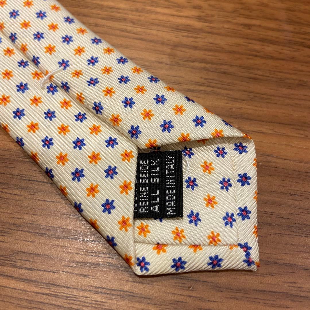 美品 E.Marinella マリネッラ シルクネクタイ クリーム系