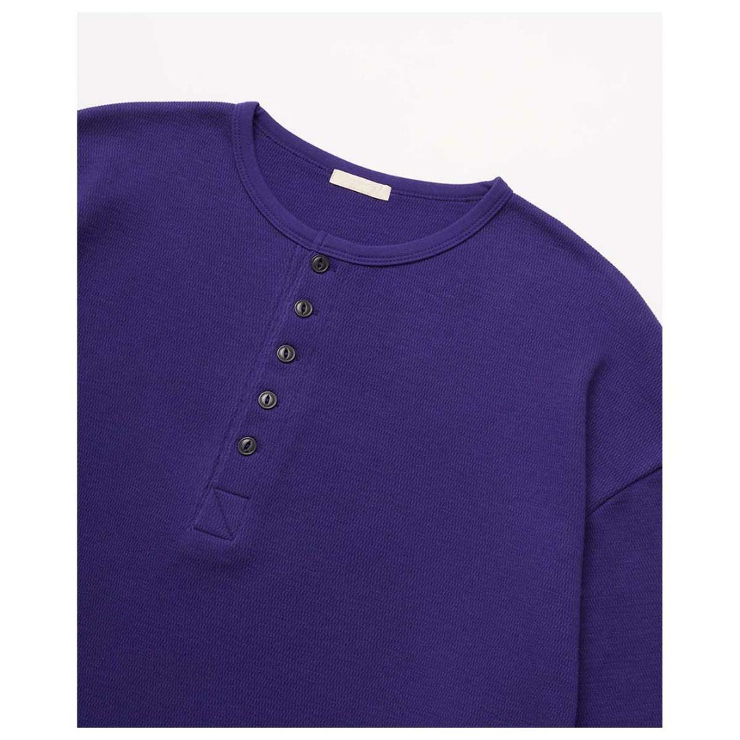 25aw ULTERIOR コットン カシミヤ ハニカム ヘンリーネック トップ