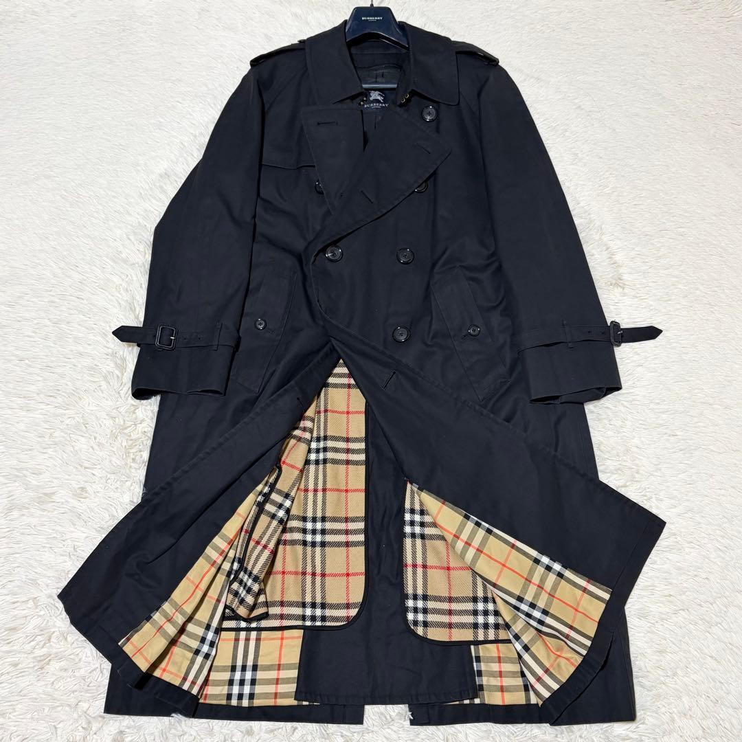美品　バーバリーロンドン　トレンチコート　ライナー　ノバチェック　ブラック　XL