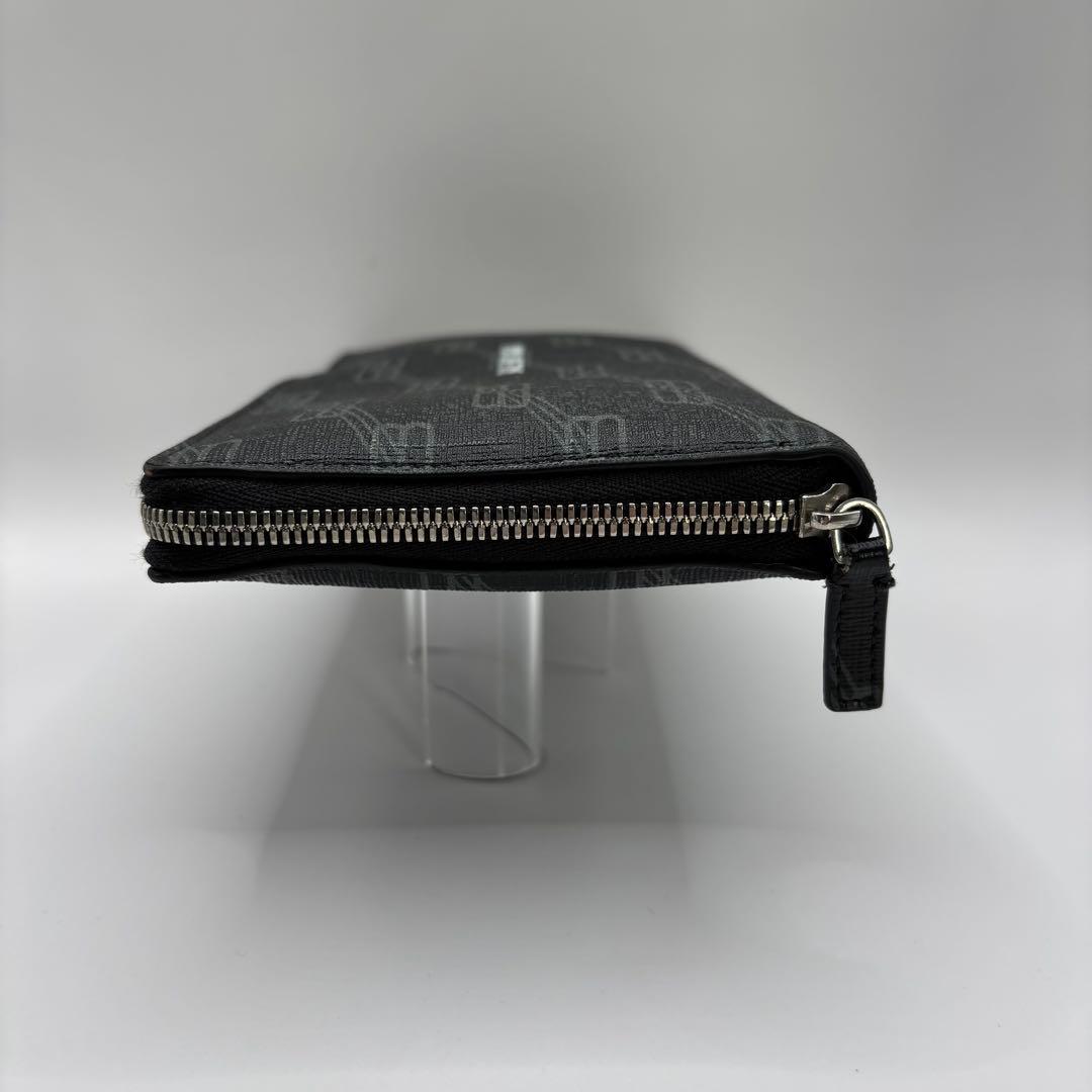 BALENCIAGA 長財布　ラウンドジップ　ブラック　BB モノグラム　財布