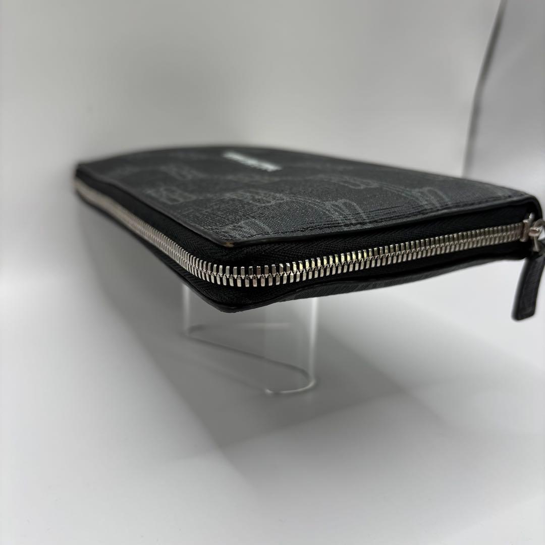 BALENCIAGA 長財布　ラウンドジップ　ブラック　BB モノグラム　財布