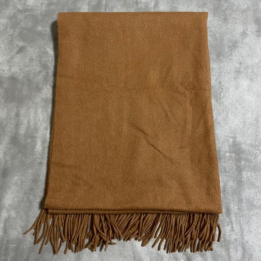 美品 Chloe クロエ カシミヤ マフラー フリンジ ユニセックス ロゴ
