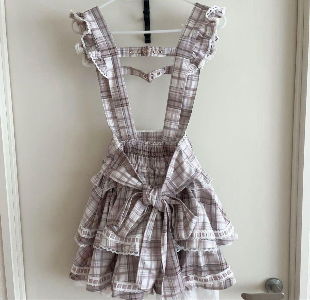 LIZLISA はしごリボンチェックティアードスカパン