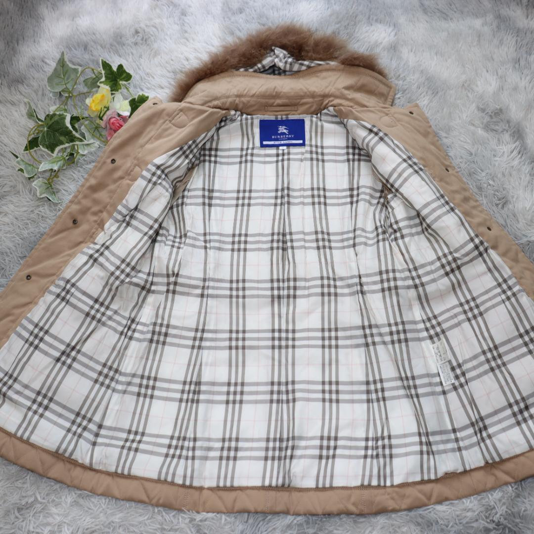 ✨バーバリーブルーレーベル✨キルティング　ダッフル　フード　ファー　2WAY