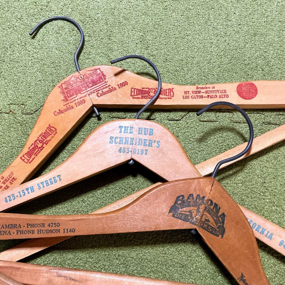 セール　50s アンティークハンガー　木製ハンガー3個セット　ヴィンテージ　US