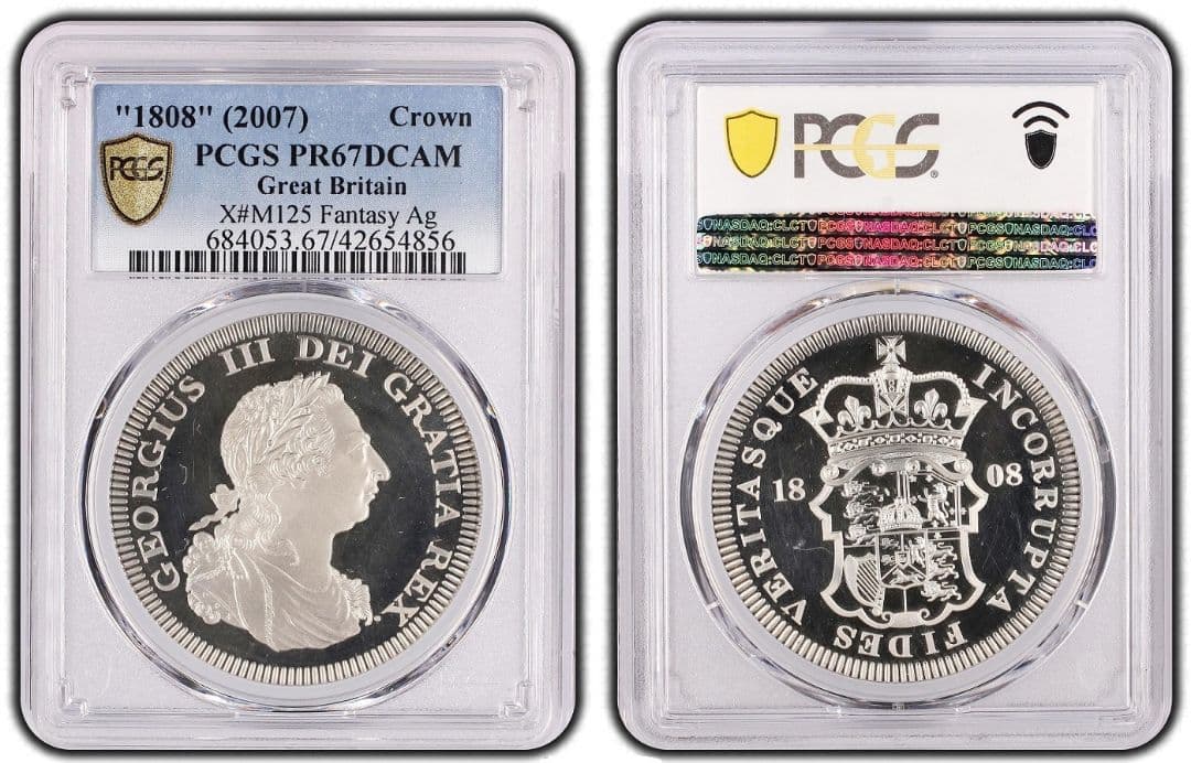 2007年 イギリス ジョージ3世 クラウン銀貨 PCGS PR67 DCAM