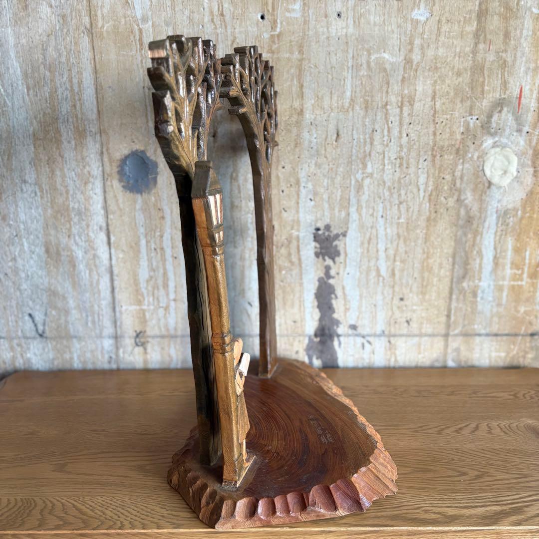 木彫りオブジェ　ヴィンテージ 渡辺一生