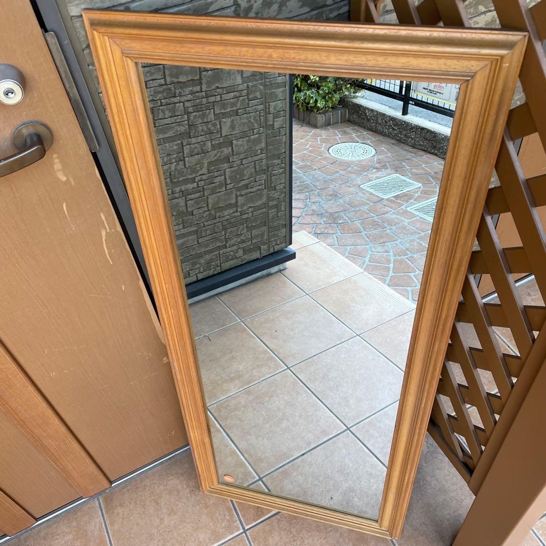 マホガニーフレーム 大型ウォールミラー アンティーク ヴィンテージ インテリア