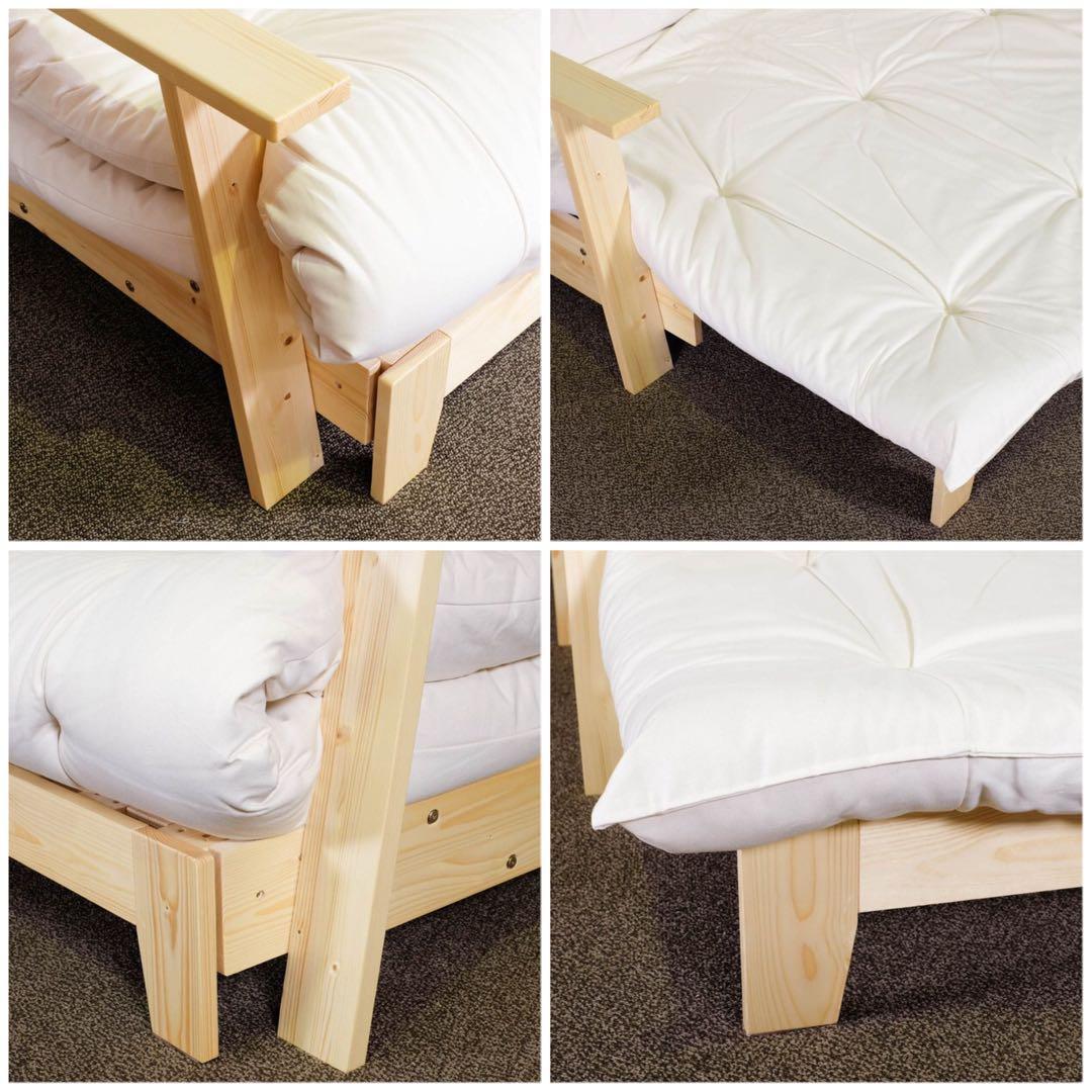 E 新品 北欧パイン ソファベッド セミダブル すのこベッド ソファ カントリー